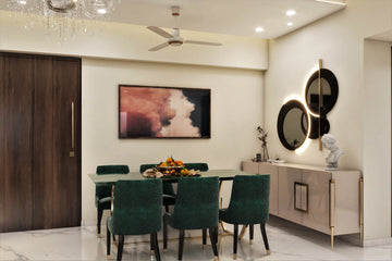 Classic Green Dining Chairs 6-Seater Dining Room Design Idea